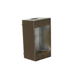 BELL Hubbell-Raco 5320-2 Weatherproof Box, 1 Gang, 18.3 Cu-in X 4-1/2 in L X 2-3/4 in W X 2 in D, Cubic inches, Bronze