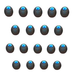 CYADCI Earbuds Replacement Tips Large,Silicone Earbud Tips Ear Gels Fit for Inner Hole from 3.8mm - 5.1mm Earphones 9 Pairs,Black-Blue