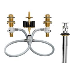 Moen Brass Widespread Bathroom Sink Faucet Rough-In Valve with Drain Assembly, Featuring M-PACT Technology, 9000