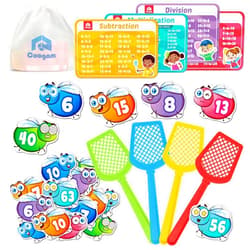 Coogam Math Counting Game, Math Manipulative Learning Swat The Fly Cards, Practice with Addition, Subtraction, Multiplication & Division, 1st 2nd & 3rd Grade Educational Toy for Homeschool