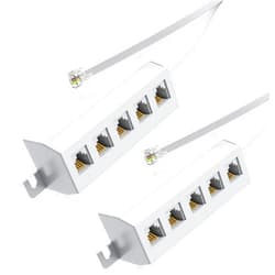 RFAdapter Phone Line Splitter Adapter 1 to 5, RJ11 6P4C Male to 5 Way 6P4C Female Socket Used for Connect Printer, Fax Machine and Multiple Landline Telephones