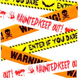 ONFAON Halloween Decorations, 3inx90ft Caution Tape Halloween Party Decorations Indoor for Haunted Houses, Party, Door, Danger Areas Decor(3 Pcs)