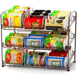 Simple Houseware Stackable Metal Can Rack Organizer, Bronze