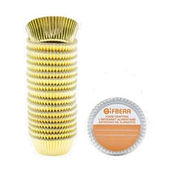 Gifbera Mini Foil Baking Cups Gold, 300-Count Bright Foil Paper Gold Cupcake Liners Mini Size
