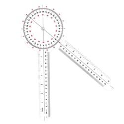 Srutueo 12 Inch Goniometer Transparent Orthopedic Angle Ruler Goniometer 360 Degree Spinal Goniometer for Body Measuring