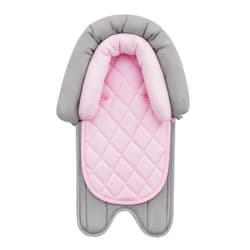 Pro Goleem Car Seat Head Support Infant, Soft Infant Car Seat Insert, 2 in 1 Carseat Head Support for Newborn, Perfect for Car Seat, Stroller, Swing, Bouncer, Pink and Gray