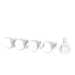 Sourcing map uxcell M4x8mm Zinc Plated Step Hand Screw Flat Knurled Head Thumb Screws Bolts 5 Pcs