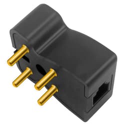 NECABLES 4 Prong Phone Jack Adapter Telephone Adapter Plug 4 Prong Male to RJ11 6P2C Female Black
