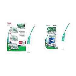 GUM-6505A Soft-Picks Advanced Dental Picks (Pack of 270) & 650R Soft-Picks Advanced Dental Picks, 60 Count 270 Count Dental Picks + Dental Picks, 60 Count