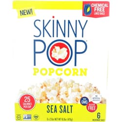 SkinnyPop Skinny Pop Sea Salt Popcorn, Gluten Free, Non-GMO, 16.8 Ounces (Pack Of 6)