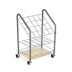 Safco Tubular Steel Wire Roll File Cart, Document and Blueprint Holder, 20 Compartment, Rolling Organizer Cart for Architectural Drawings, Construction Plans and Map Storage