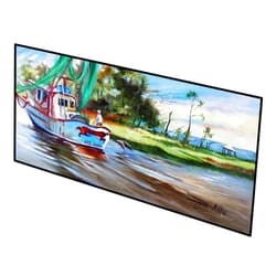 Caroline's Treasures Carolines Treasures Shrimp Boats Miss Jeanie Indoor/Outdoor Runner Mat 28x58 28H x 58W Multicolor