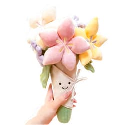 QYN Stuffed Flower Plush Bouquet Flowers Decor Funny Gifts for Women Friends