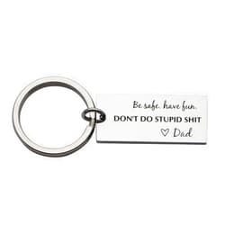 Beeshion Funny Gift for Kids Don't Do Stupid Shit Keychain New Driver Gift Be Safe Keychain Gift for Teenagers