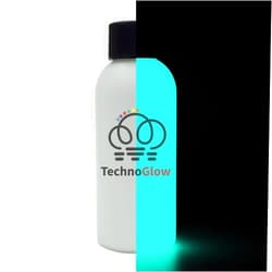 Techno Glow Inc Glow in the Dark Paint, Aqua Bright Glow - Multiple Colors - 1 fl oz