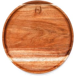 WRIVQSYO Round Wood Tray, Acacia Wooden Serving Tray, Serving Platter, Appetizer Charcuterie Board, Tray Organizer for Kitchen, Round Wood Tray for Table Centerpiece 13.8 x 13.8 x 0.8 inch