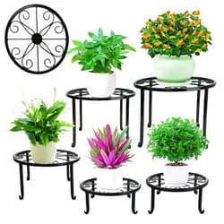 Xgunion Metal Plant Stand 5 Pack Plant Stands for Indoor Outdoor Plants Multiple Heavy Duty Flower Pot Stand Holder Rustproof Iron Round Plant Shelf for Planter Outdoor Plant Stand for Patio & Garden Décor