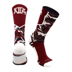 TCK Texas A&M Aggies Socks Woodland Camo Crew
