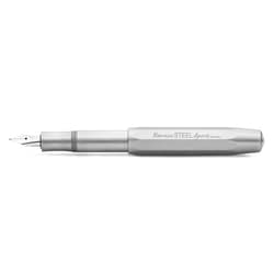 Kaweco STEEL SPORT Fountain Pen I Exclusive Fountain Pen for Ink Cartridges Including Retro Metal Box I Fountain Pen 13 cm I Nib: EF (Extra Fine)
