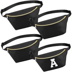 Hillban 4 Pcs Fanny Packs Cross-body Bag Preppy Waist Packs Water Resistant Classic Fanny Bag with Adjustable Strap for Gifts Travel Women Men(Black)
