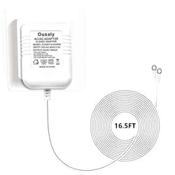 Ousaly 24V500mA Doorbell Power Adapter, 24V Transformer Compatible with Ring Doorbell,Video Doorbell,Nest, Ecobee, Sensi and Honeywell Thermostats, 24 Volt 500mA C-Wired AC Plug in Cord 16.5FT