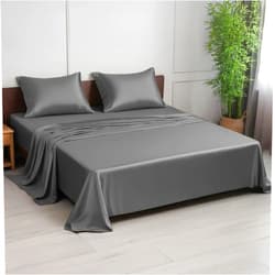 LINENWALAS Premium 100% Viscose Derived from Bamboo Queen Sheet Set - Ultra Soft, Breathable & Cooling, Ideal for Hot Sleepers, 16