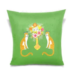 Pnyoin Throw Pillow Cover 18x18 Inch Soft Comfortable Decorative Square Cushion Pillowcase for Home Sofa Couch Bed Office Car(Green Tiger)