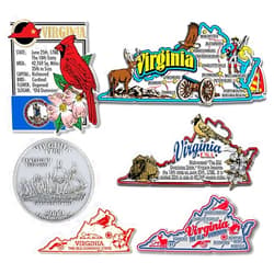 Classic Magnets Virginia Six-Piece State Magnet Set by Classic Magnets, Includes 6 Unique Designs, Collectible Souvenirs Made in The USA