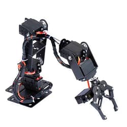 Luqeeg Mechanical Arm, 6DOF Robot Arm, Full Metal Programmable Robot Mechanical Arm Clamp Claw Kit, Desktop Manipulator Robot with Feedback of Servo Parameter, Industrial Robot Parts