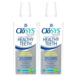 Closys Healthy Teeth Anti-Cavity Oral Rinse Mouthwash with Fluoride, Non-Burning, Non-Irritating – 32 Fl Oz (Twin Pack)