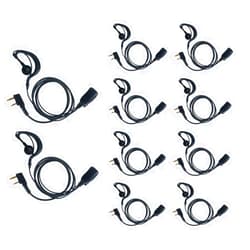 TDYU G Shape Earpiece Walkie Talkie Headset with PTT Mic for Baofeng BF-F8HP BF-888S UV-5R 5R Kenwood TK-208 TK-360G TK3230 TK-3160 Two Way Radio 10 Pack