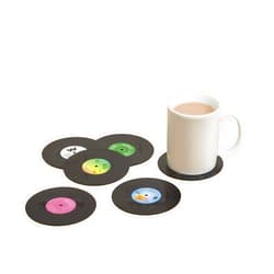 Gift Republic Spinning Hat Retro Vinyl Coasters