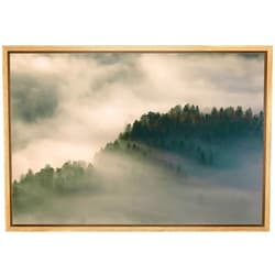 Ashbrook Framed Canvas Print Wall Art Mist Sweeps Over Mountain Forest at Daybreak Nature Wilderness Photography Modern Rustic Scenic Relax/Calm for Living Room, Bedroom, Office - 16