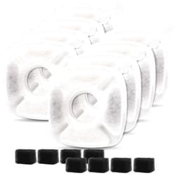 Cylomert 16Pcs Pet Fountain Filters Replacement Compatible with 95Oz/2.8L Dog Water Fountain, Cat Water Fountain Filters(8 Carbon Filters+8 Sponge Filters)