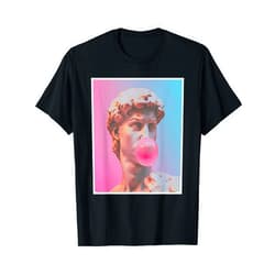 David Michelangelo Red Bubble gum David Michelangelo Renaissance Statue Bubblegum Pop Art T-Shirt