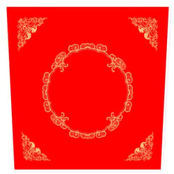Easyou Handmade Red Square Waxed Xuan Paper with Fishes Coated for Couplet 7 Characters W:34cm L:34cm(13.4
