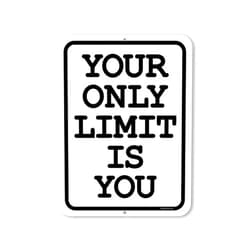 Honey Dew Gifts, Your Only Limit is You, 9 inch by 12 inch, Made in USA, Metal Sign Post, Wall Signs, Workout Room Decor, Home Gym Decor, Inspirational Wall Art, Motivational Wall Art
