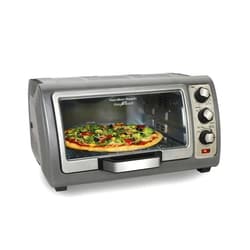 Hamilton Beach 6 Slice Convection Toaster Oven With Easy Reach Roll-Top Door, Bake, Broil & Toast Functions, Auto Shutoff, Silver (31123DA)