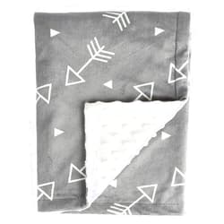 BORITAR Baby Blanket Super Soft Minky with Double Layer Dotted Backing, Little Grey Arrows Printed 30 x 40 Inch, Receiving Blankets