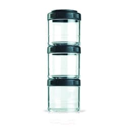BlenderBottle GoStak Food Storage Containers for Protein Powder, Healthy Snacks, and Portion Control, 100cc 3-Pak, Black