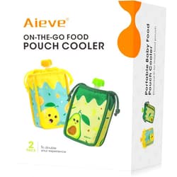 Aieve On-the-go Food Pouch Cooler, 2 Pack Insulated Cooler Holder for Baby Food Pouch, Freezing Food Pouch for 3+ Hours