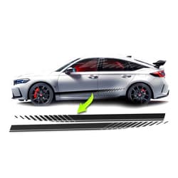 Benini Design Studio Side Strobe Lower Door Rocker Racing Stripes Vinyl Decals 2 Fits 2016 2023 & up Compatible with Honda Civic (Gloss Black)