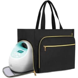 TORIBIO Breast Pump Bag for Spectra S1/S2, Medela, Rainyb, Elvie, Evenflo, Breastfeeding Mom Bag Diaper Tote Bag with 15