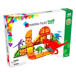 MAGNA-TILES Dino World 40-Piece Magnetic Construction Set, The ORIGINAL Magnetic Building Brand