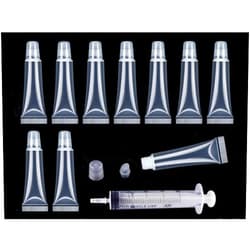 Aoshang 10Pcs 8ml Mini Refillable Empty Tubes Lip Gloss Balm Clear Cosmetic Containers Soft Tubes with 3pcs Free 5ml Plastic Syringes