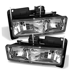 AKKON - For Chevy C/K 1500/2500/3500 Tahoe Suburban Silverado Full Size C10 Headlights LH/RH Chrome Headlight