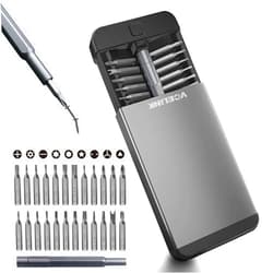 VCELINK Small Precision Screwdriver Set 25-in-1, S2 Steel Mini Screwdriver Bit Kit Magnetic for Electronics, Laptop, Eyeglass, PC, Smartphone, Watch
