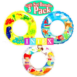 Intex Ocean Reef Transparent Swim Rings Dinosaurs,Mermaid Andbeach Gift Set Bundle-3 Pack