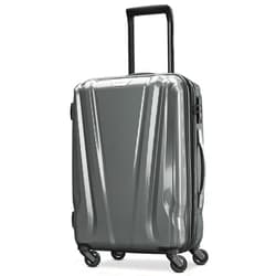 Samsonite SWERV DLX Spinner 4-Wheel 21 Inch Hard Side Travel Suitcase with Side Carry Handle, Telescopic Handle, and TSA Lock, Silver Silver 21 Inch