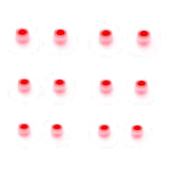 BLLQ 12 PCS Replacement Ear Gels Ear Buds Tips Eargels Compatible with Jabra Elite Active 65t Earbuds/Jabra Elite 65t Earbuds / 75t Earbuds, S/M/L 3 Size 6 Pairs, White-Red 65t Tips